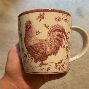 Queens rooster red mug